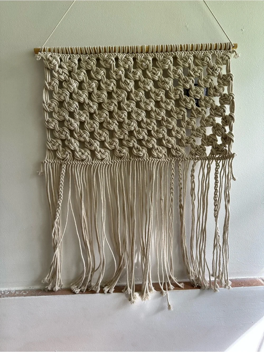Boho style Handmade Macramé Wall Hanging - Cream (2) wall hanging
